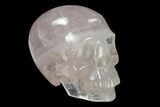 Realistic, Polished Brazilian Rose Quartz Crystal Skull #151075-2